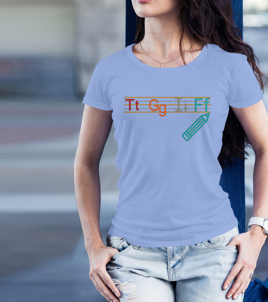 Azeala Vintage Tt Gg Ii Ff TGIF Funny Teachers Students Pencil T-Shirt