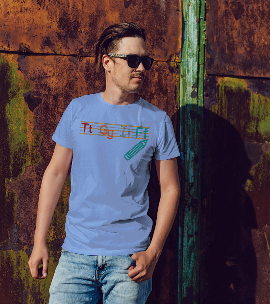 Azeala Vintage Tt Gg Ii Ff TGIF Funny Teachers Students Pencil T-Shirt