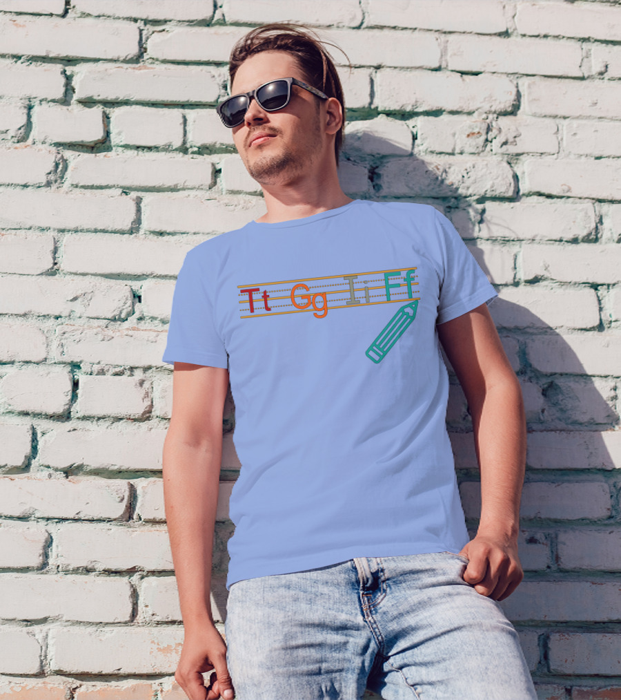 Azeala Vintage Tt Gg Ii Ff TGIF Funny Teachers Students Pencil T-Shirt