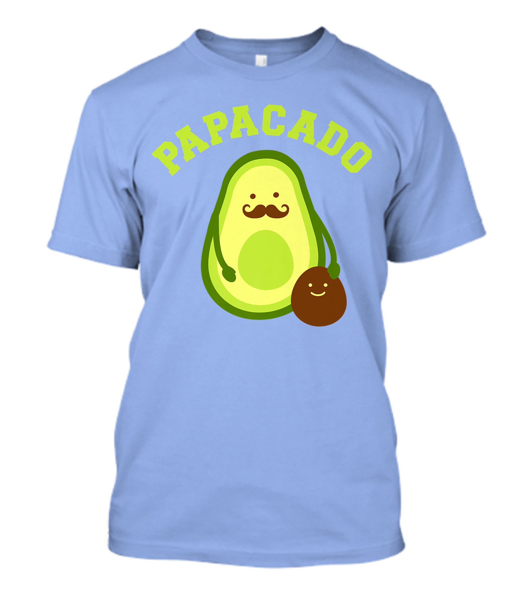 Papacado Funny Avocado Mustache Daddy Announcement T-Shirt
