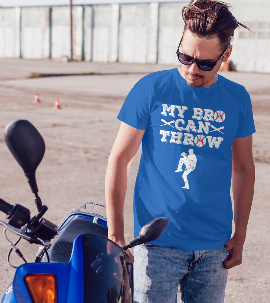 My Bro Can Throw Funny Baseball Pitcher Brother Sister T-Shirt