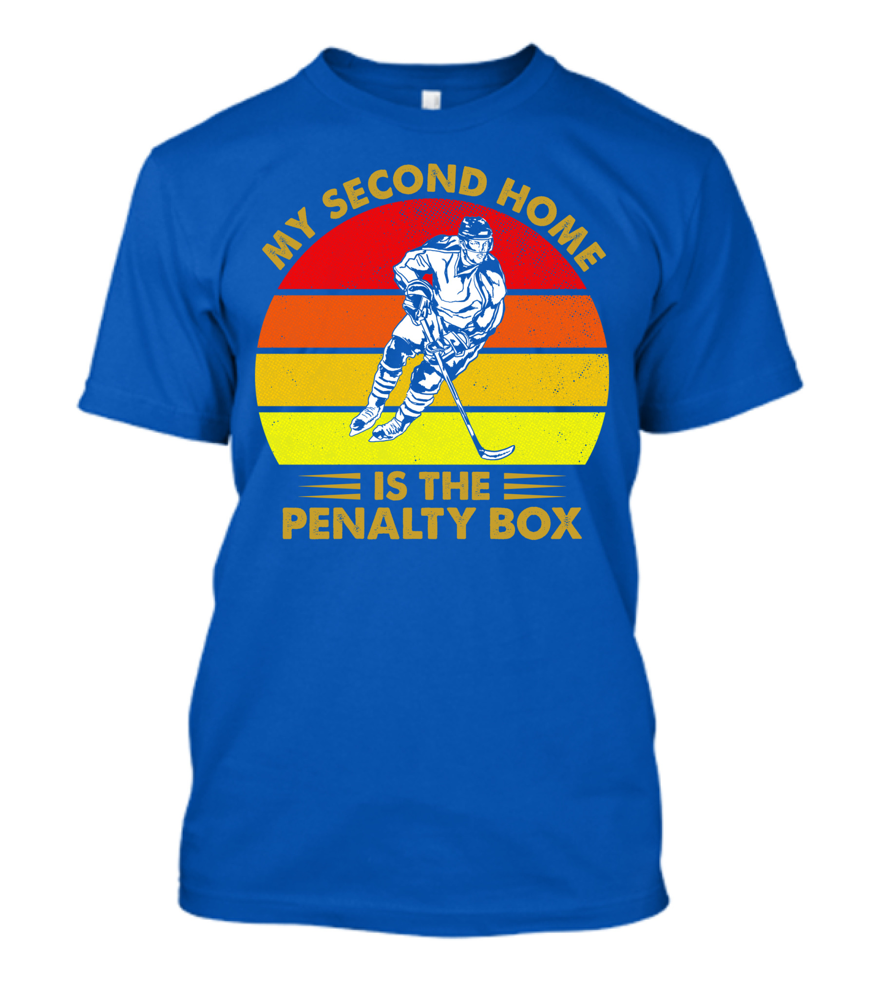 My Second Home Is The Penalty Box Retro Hockey Player T-Shirt