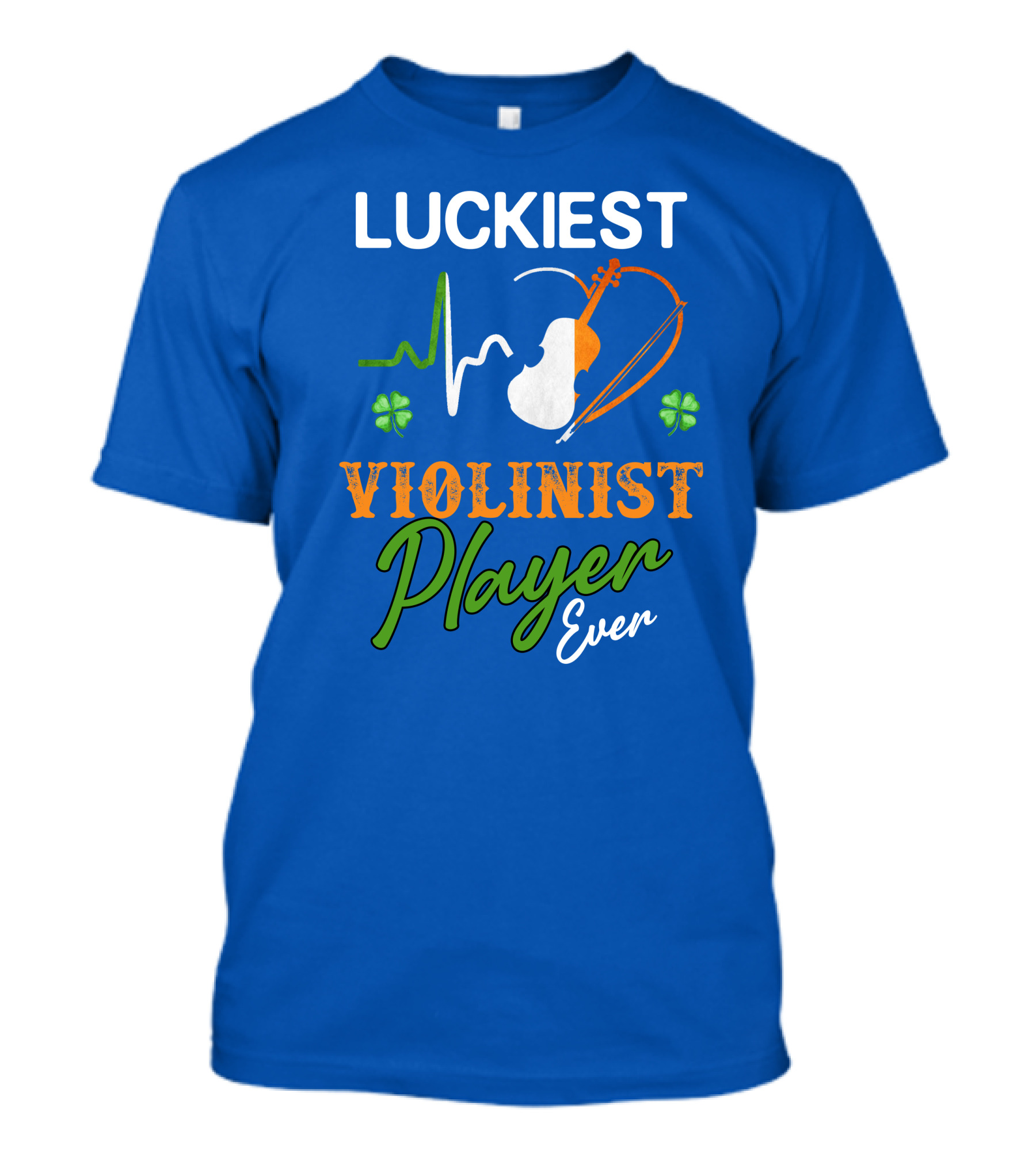 Luckiest Violinist Player Ever Irish Heartbeat Shamrock T-Shirt