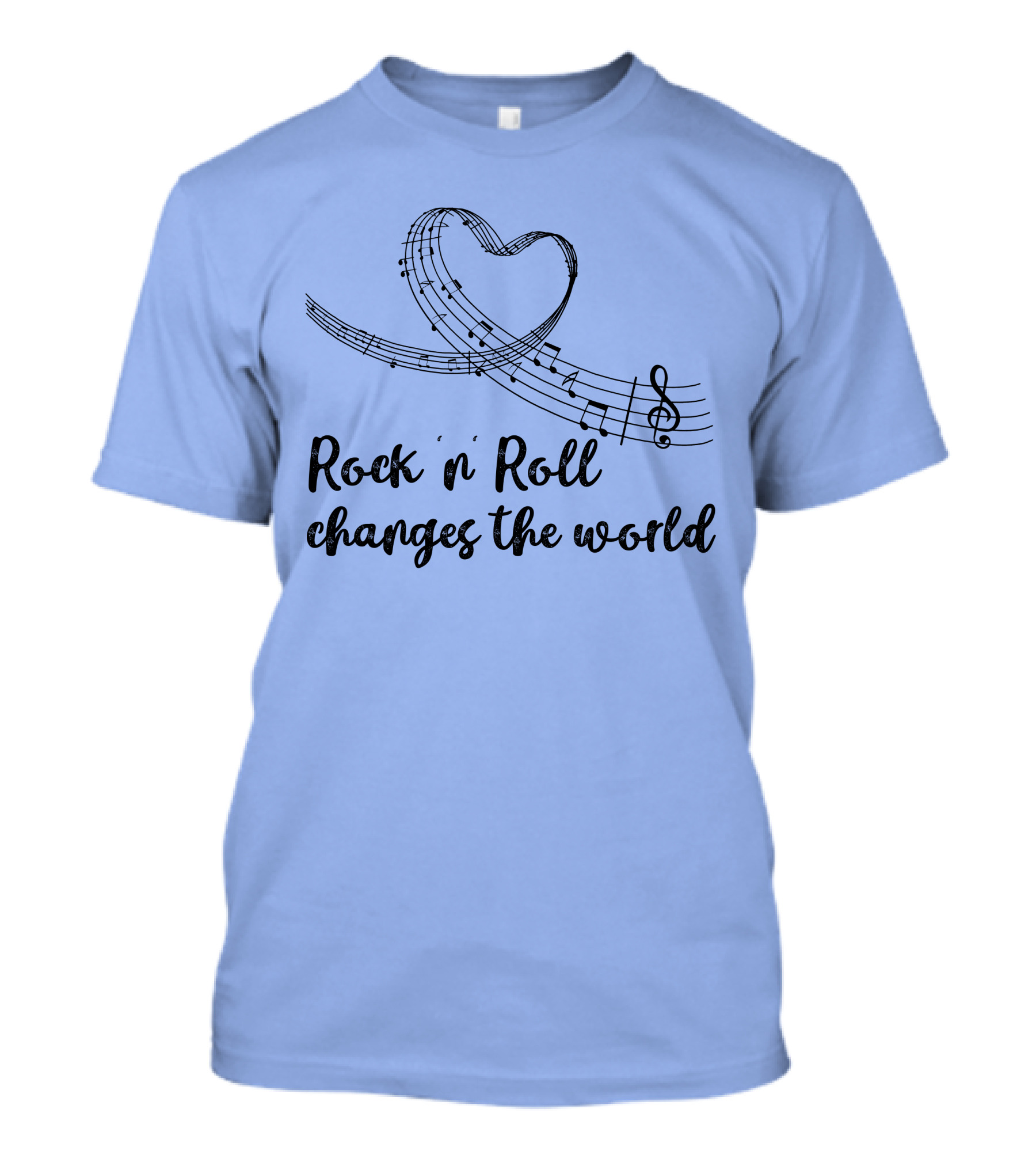 Rock 'n' Roll Changes The World Heart Musical Notes T-Shirt