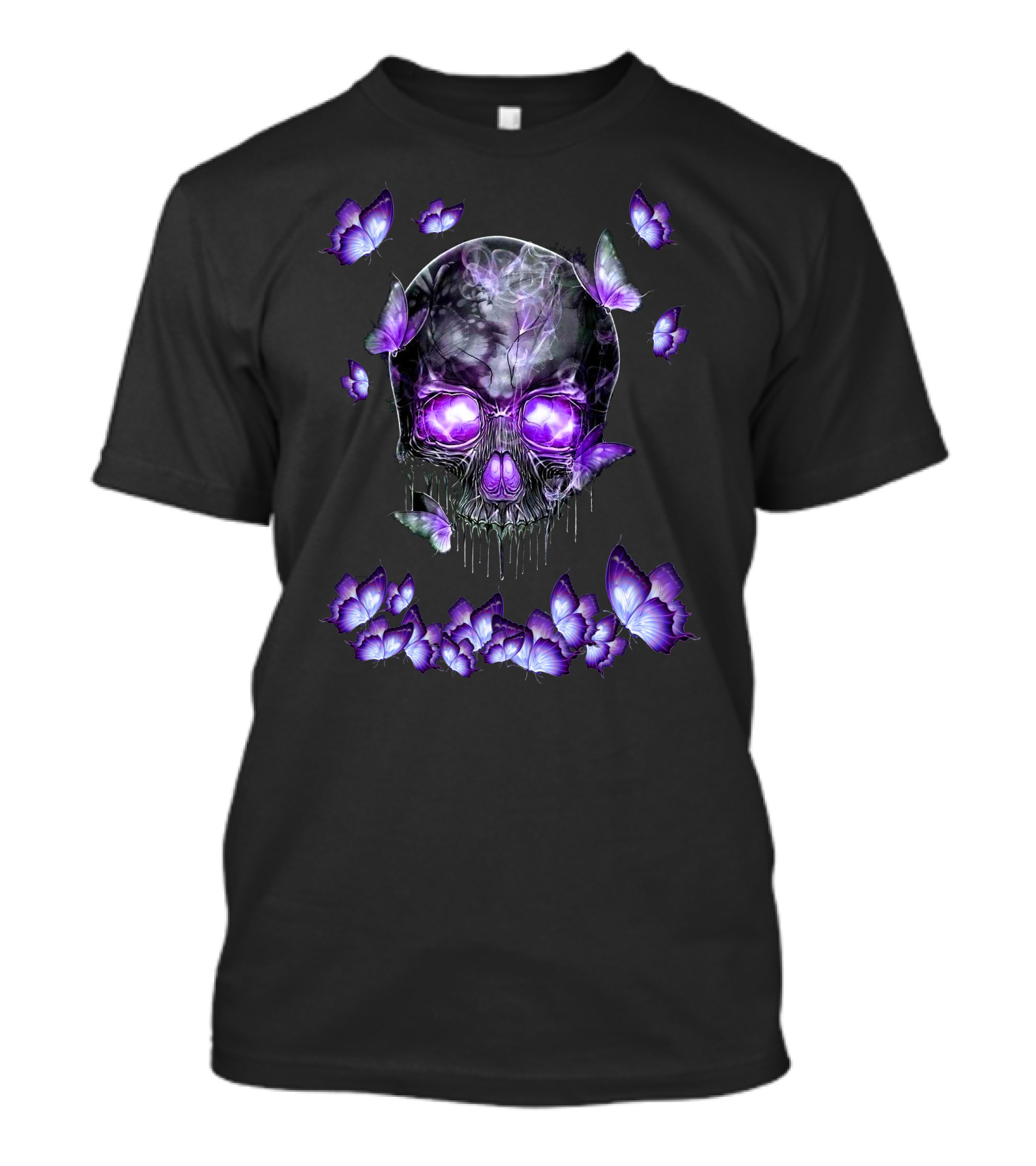 Butterfly Skull With Purple Glow T-Shirt