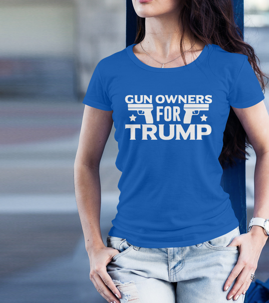 Gun Owners For Trump President Cap Second Amendment Pistol Stars T-Shirt