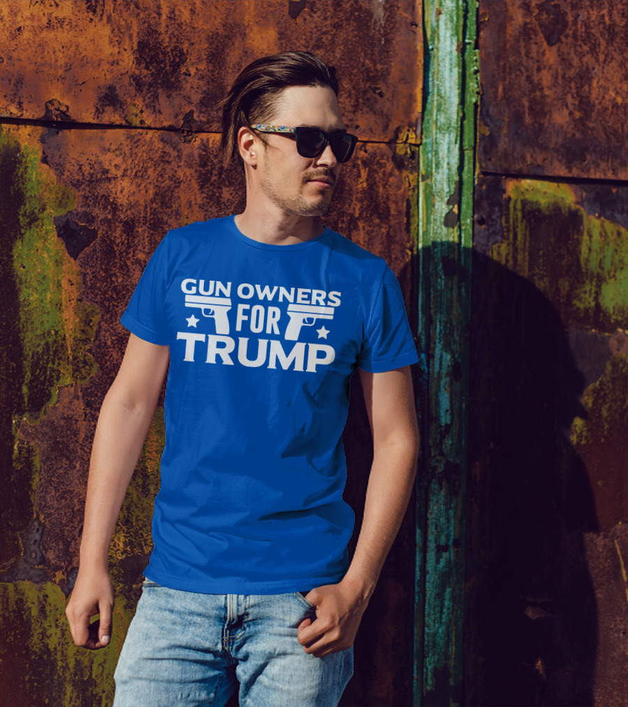 Gun Owners For Trump President Cap Second Amendment Pistol Stars T-Shirt