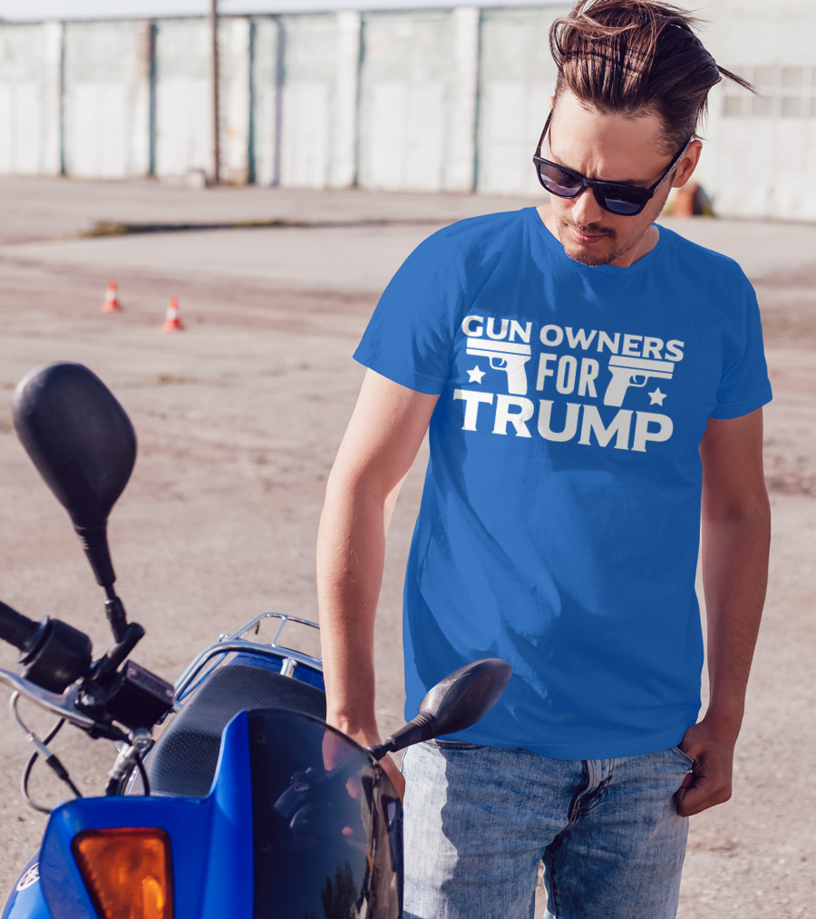 Gun Owners For Trump President Cap Second Amendment Pistol Stars T-Shirt