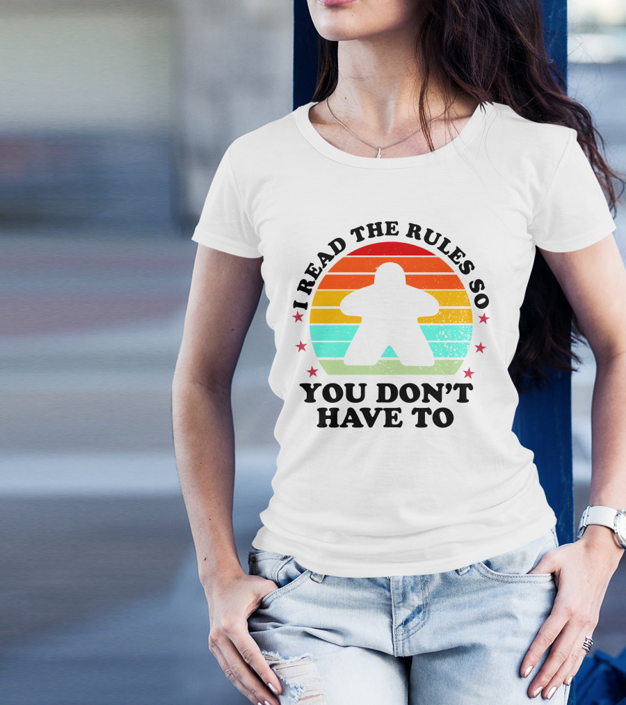 I Read The Rules So You Don't Have To Boardgame Meeple Retro Funny Board Game Player T-Shirt