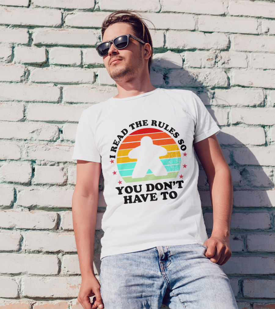 I Read The Rules So You Don't Have To Boardgame Meeple Retro Funny Board Game Player T-Shirt
