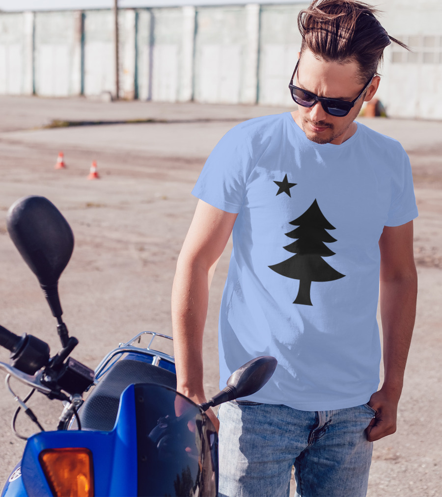 Maine Pine Tree State Flag Pride Patriotic Symbol With Star T-Shirt