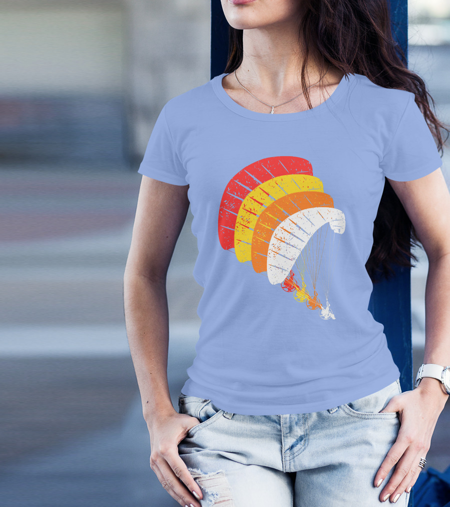 Vintage Powered Paragliding Paramotor Paraglider Retro Canopy T-Shirt