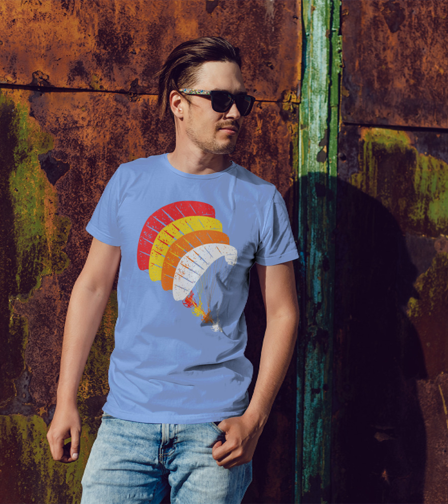 Vintage Powered Paragliding Paramotor Paraglider Retro Canopy T-Shirt