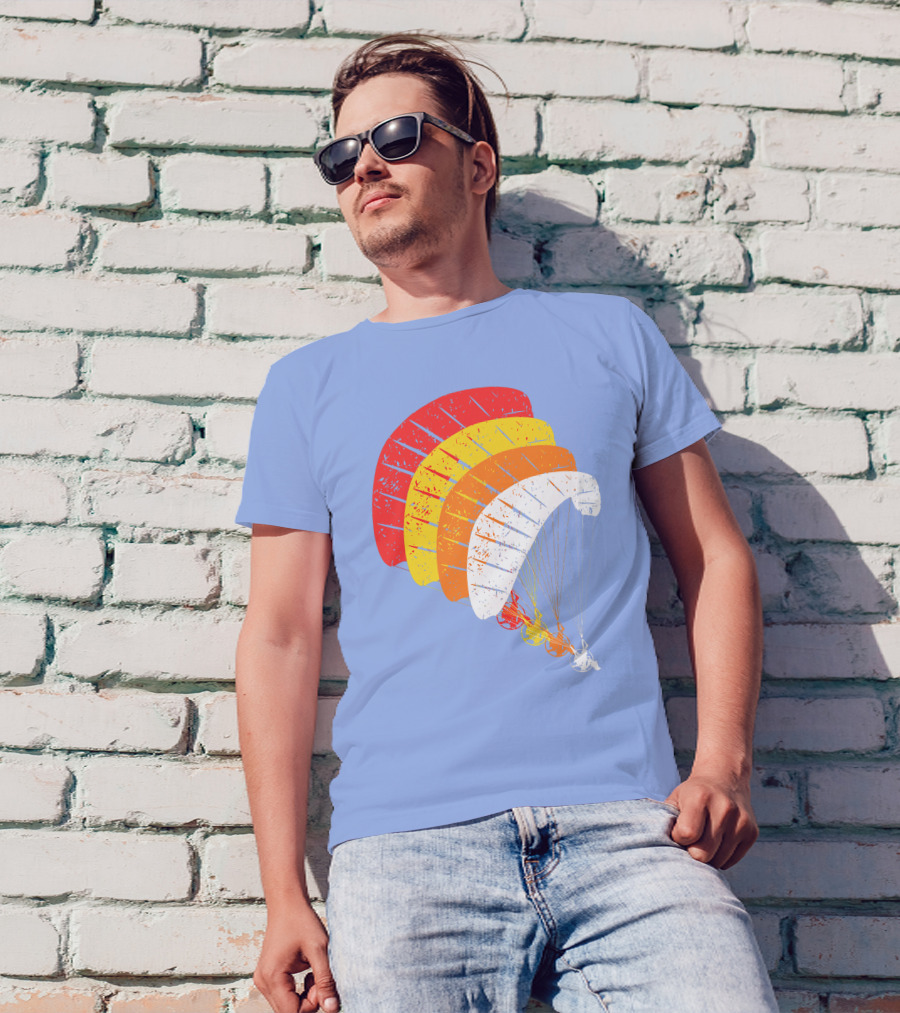 Vintage Powered Paragliding Paramotor Paraglider Retro Canopy T-Shirt