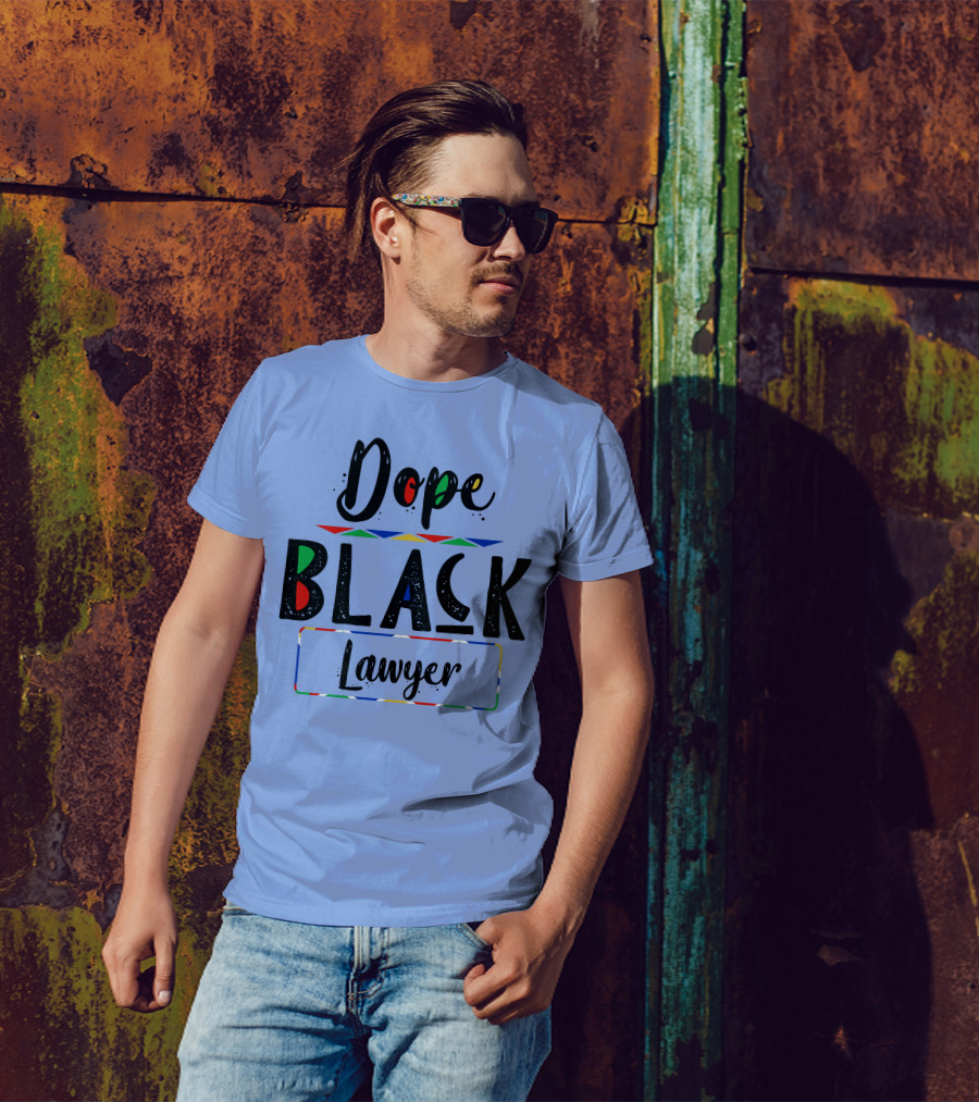 Dope Black Lawyer Multicolored Text T-Shirt
