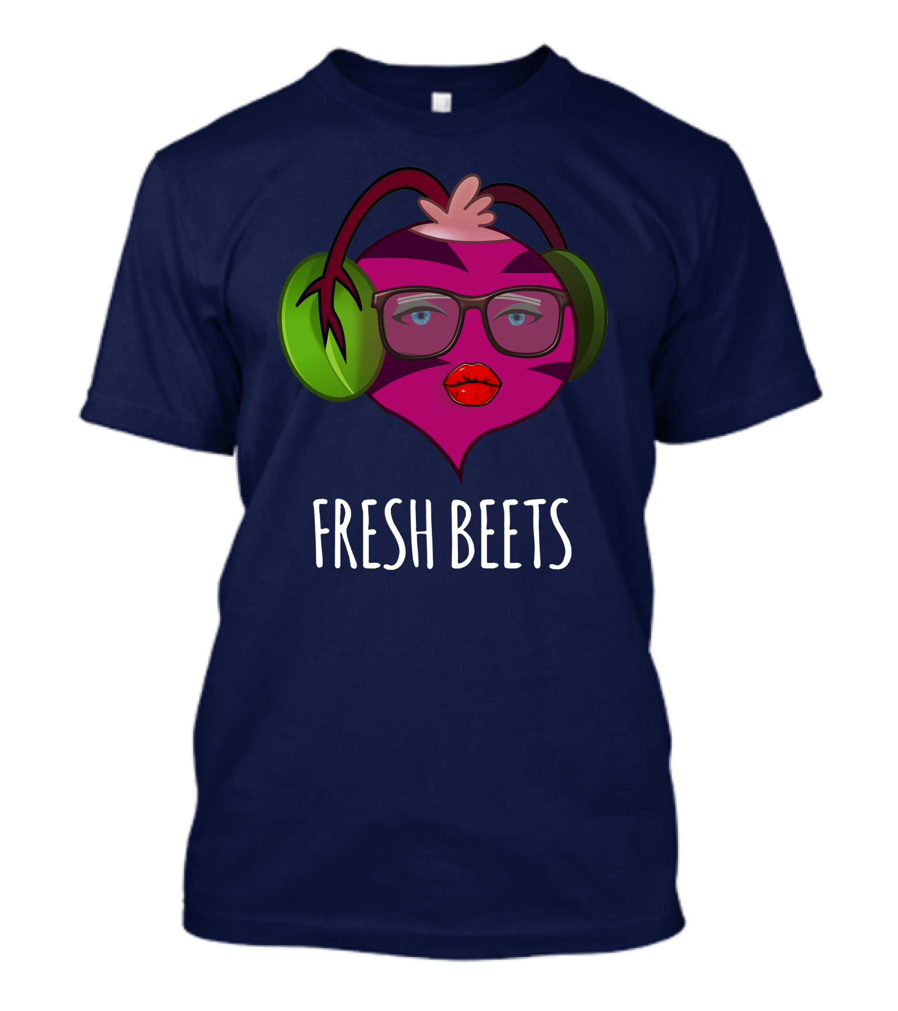 Fresh Beets Funny Vegetable With Headphones And Glasses T-Shirt