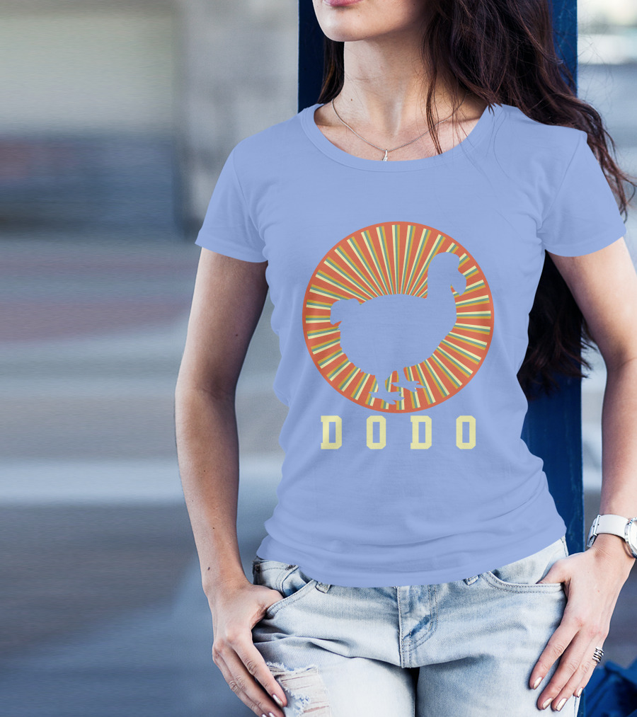 Navy Dodo Bird Retro Sunburst T-Shirt