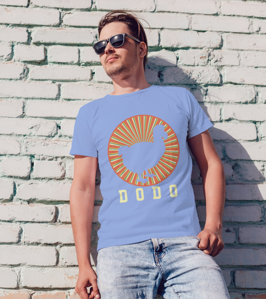 Navy Dodo Bird Retro Sunburst T-Shirt