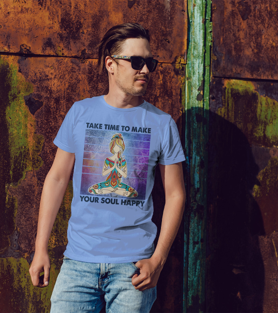 Take Time To Make Your Soul Happy Yoga Meditation Mandala T-Shirt
