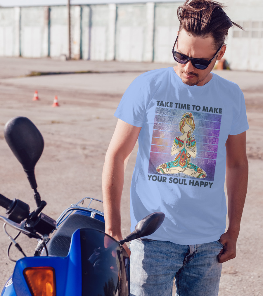Take Time To Make Your Soul Happy Yoga Meditation Mandala T-Shirt