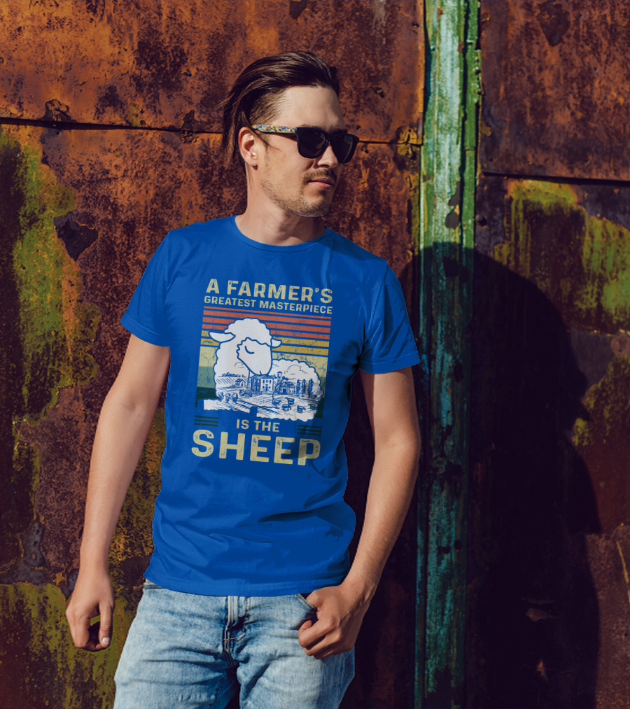 A Farmer's Greatest Masterpiece Is The Sheep Vintage Farm Landscape T-Shirt