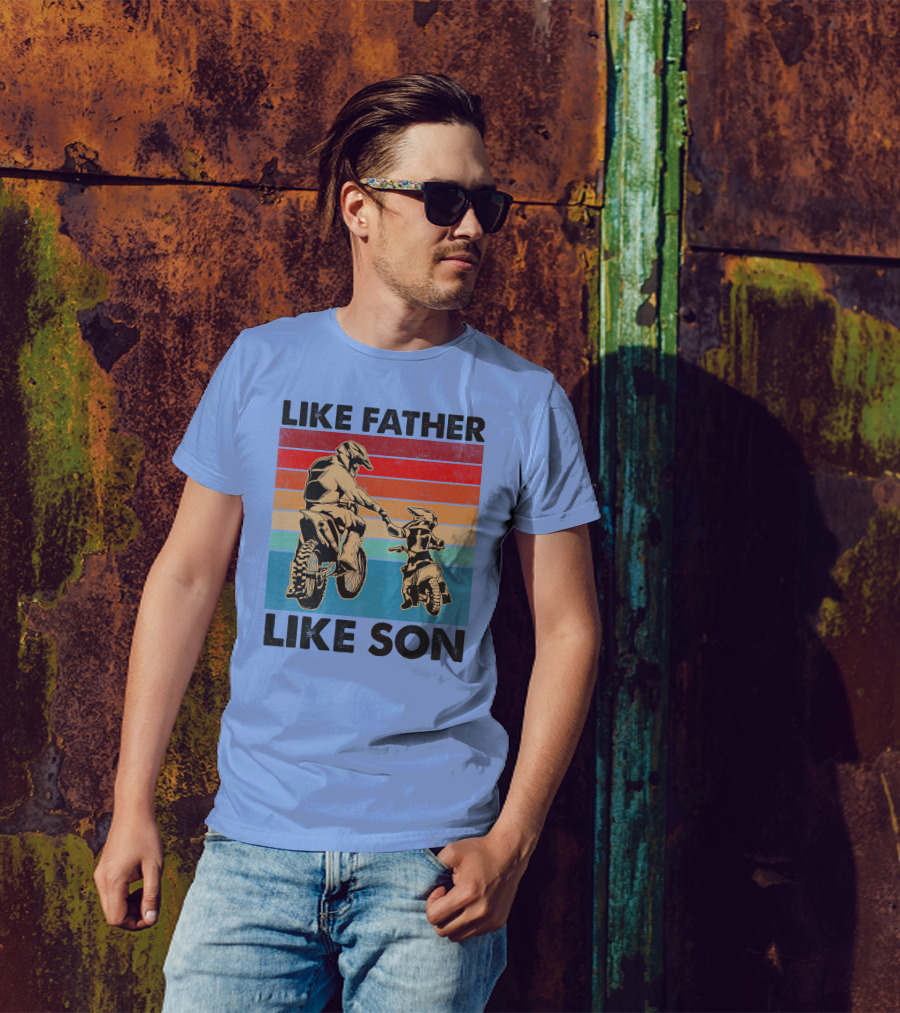 Like Father Like Son Retro Motocross Adventure T-Shirt