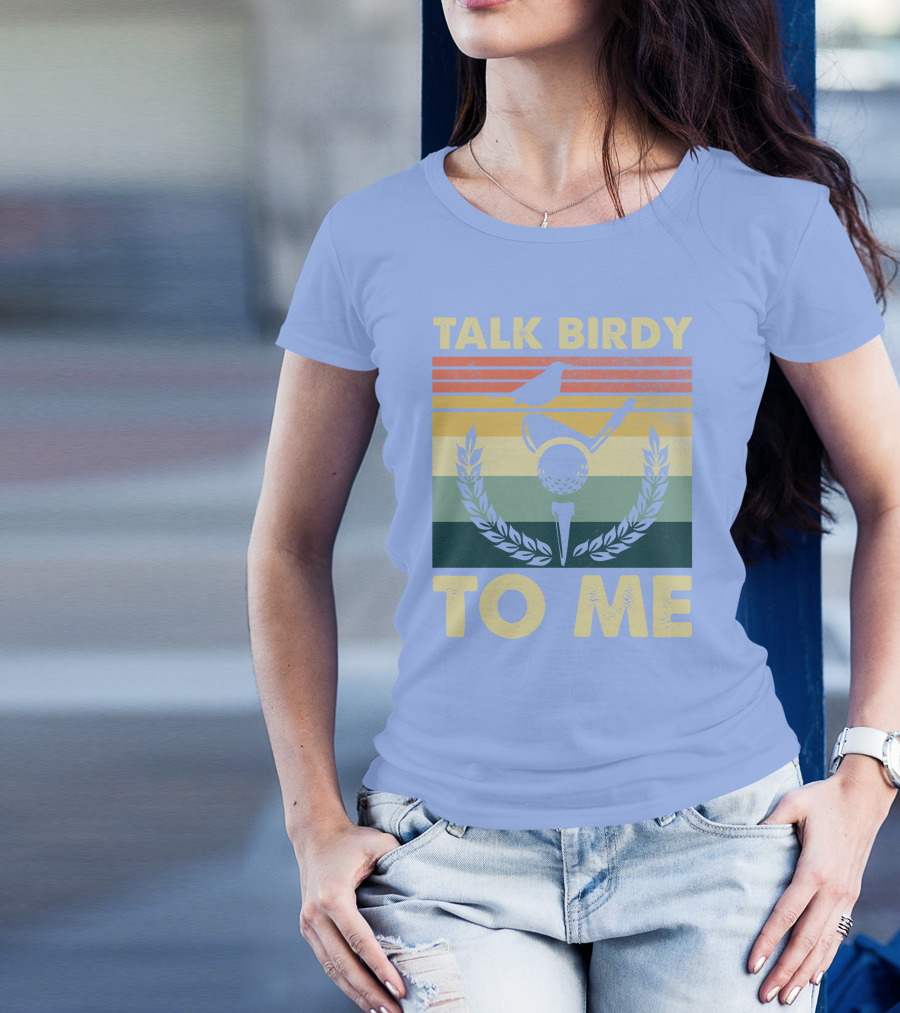 Talk Birdy To Me Vintage Golf Bird Laurel Wreath T-Shirt