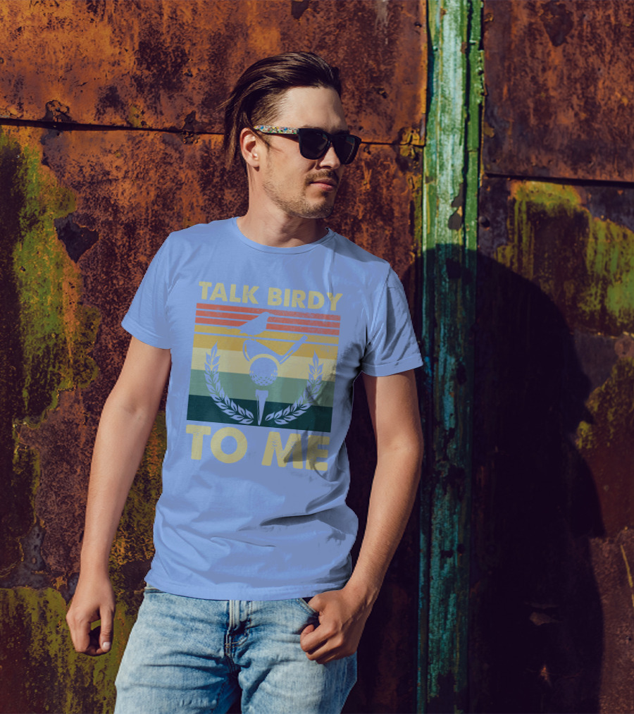 Talk Birdy To Me Vintage Golf Bird Laurel Wreath T-Shirt