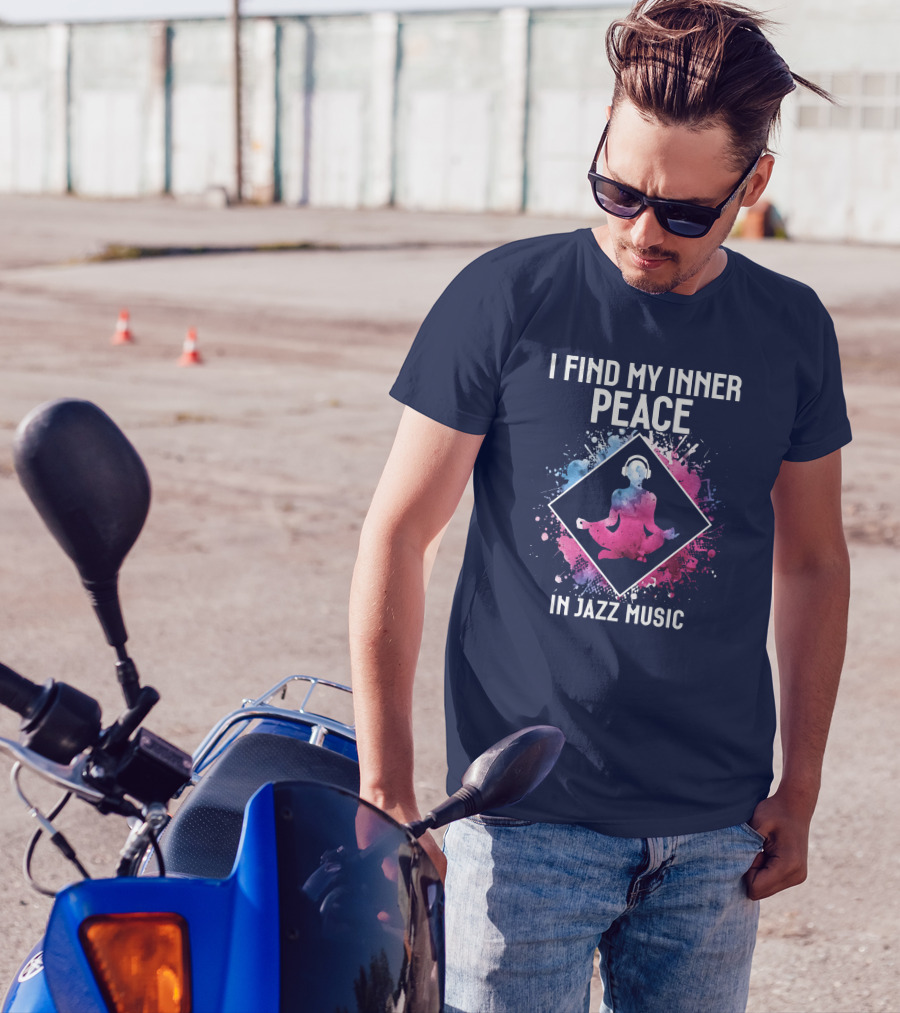 RD Music Lovers I Find My Inner Peace In Jazz Music With Meditative Headphones T-Shirt