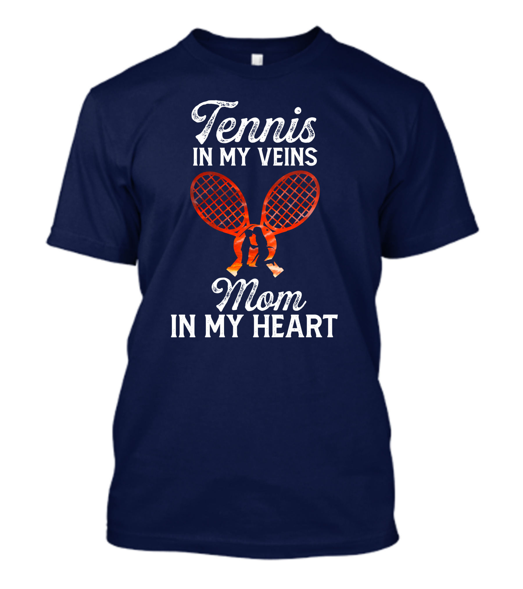 Tennis In My Veins Mom In My Heart Two Rackets T-Shirt
