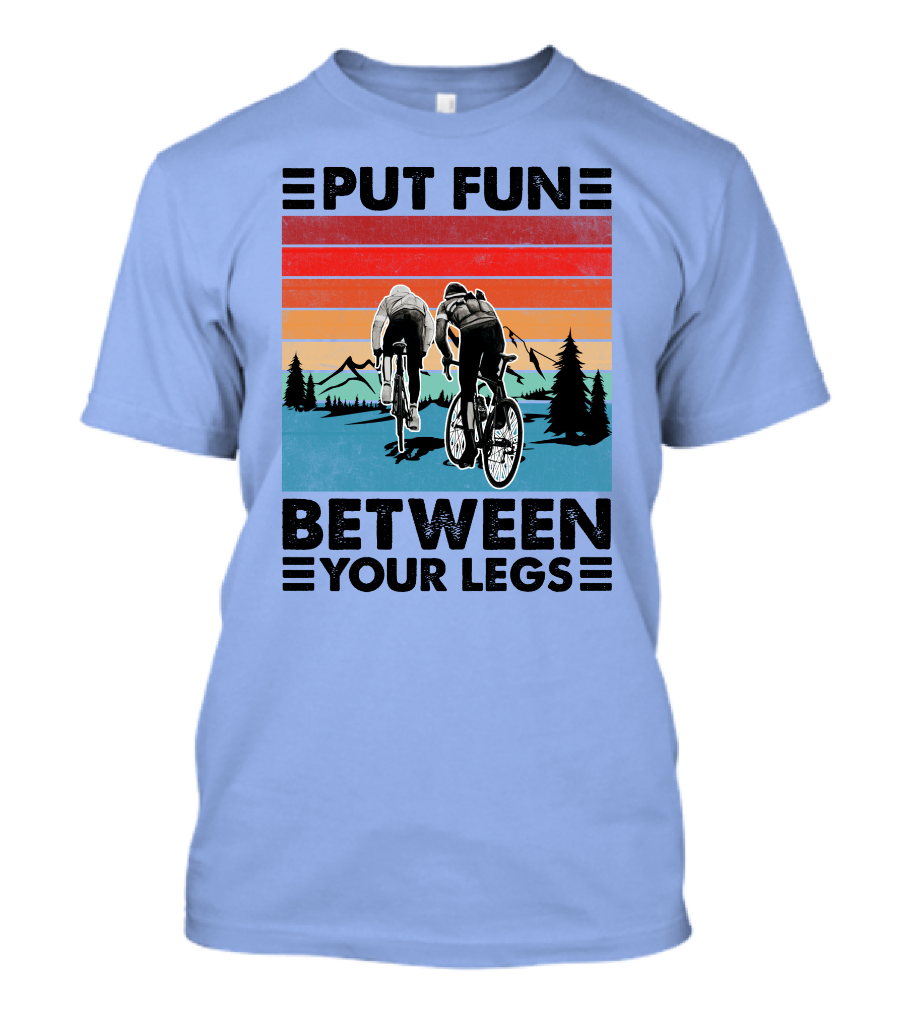 RD Cycling Put Fun Between Your Legs Retro Mountain Biking T-Shirt