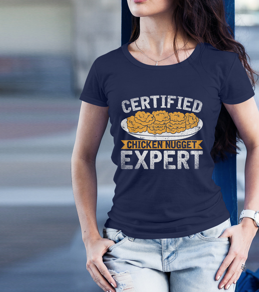 Certified Chicken Nugget Expert Funny Chicken Nugget Plate T-Shirt