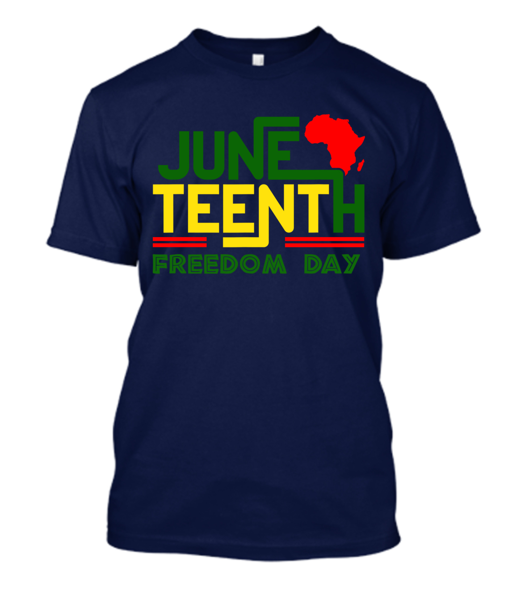 JUNETEENTH FREEDOM DAY Africa Map Red Green Yellow T-Shirt