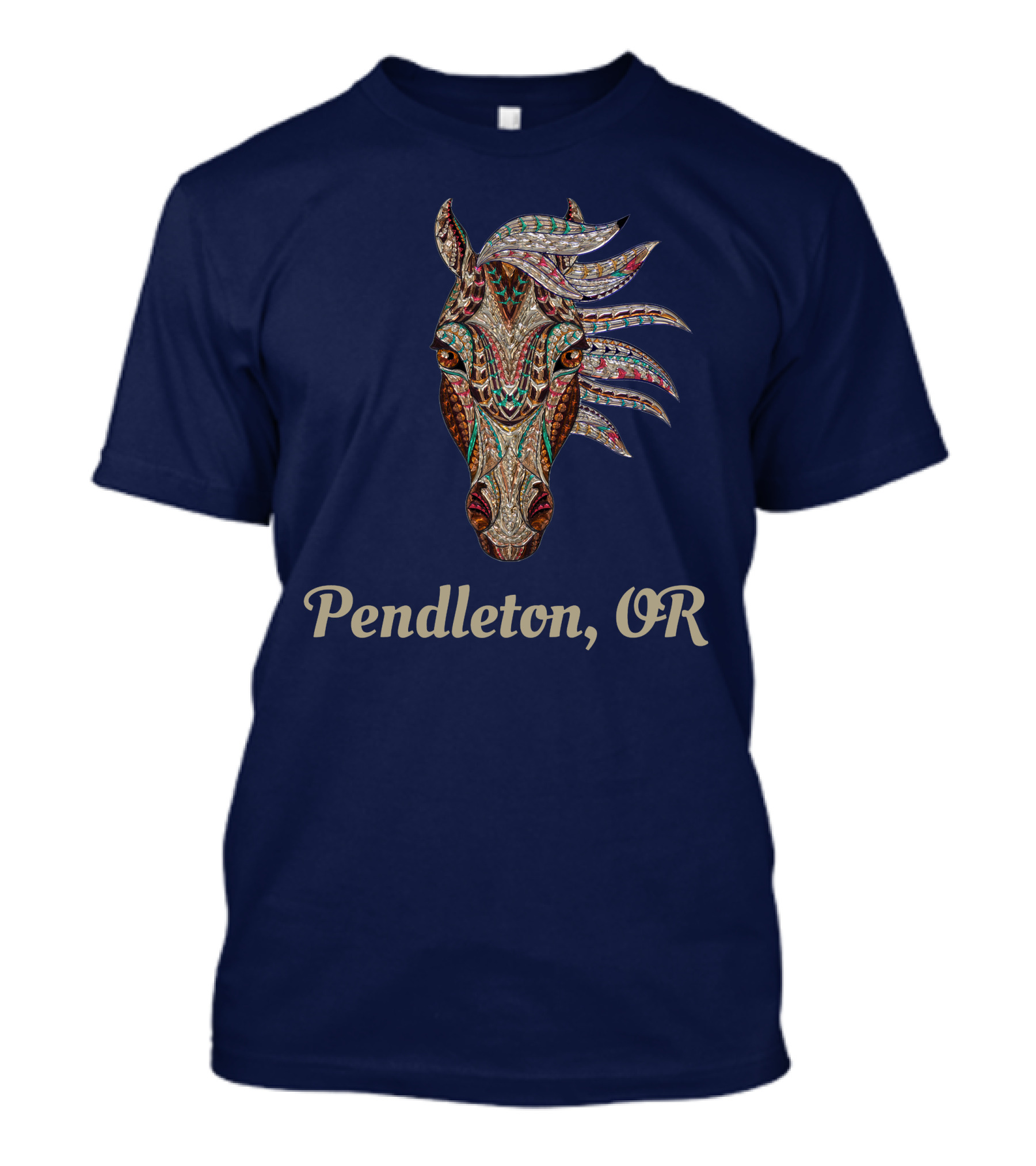 Pendleton Oregon Geometric Tribal Horse Head T-Shirt