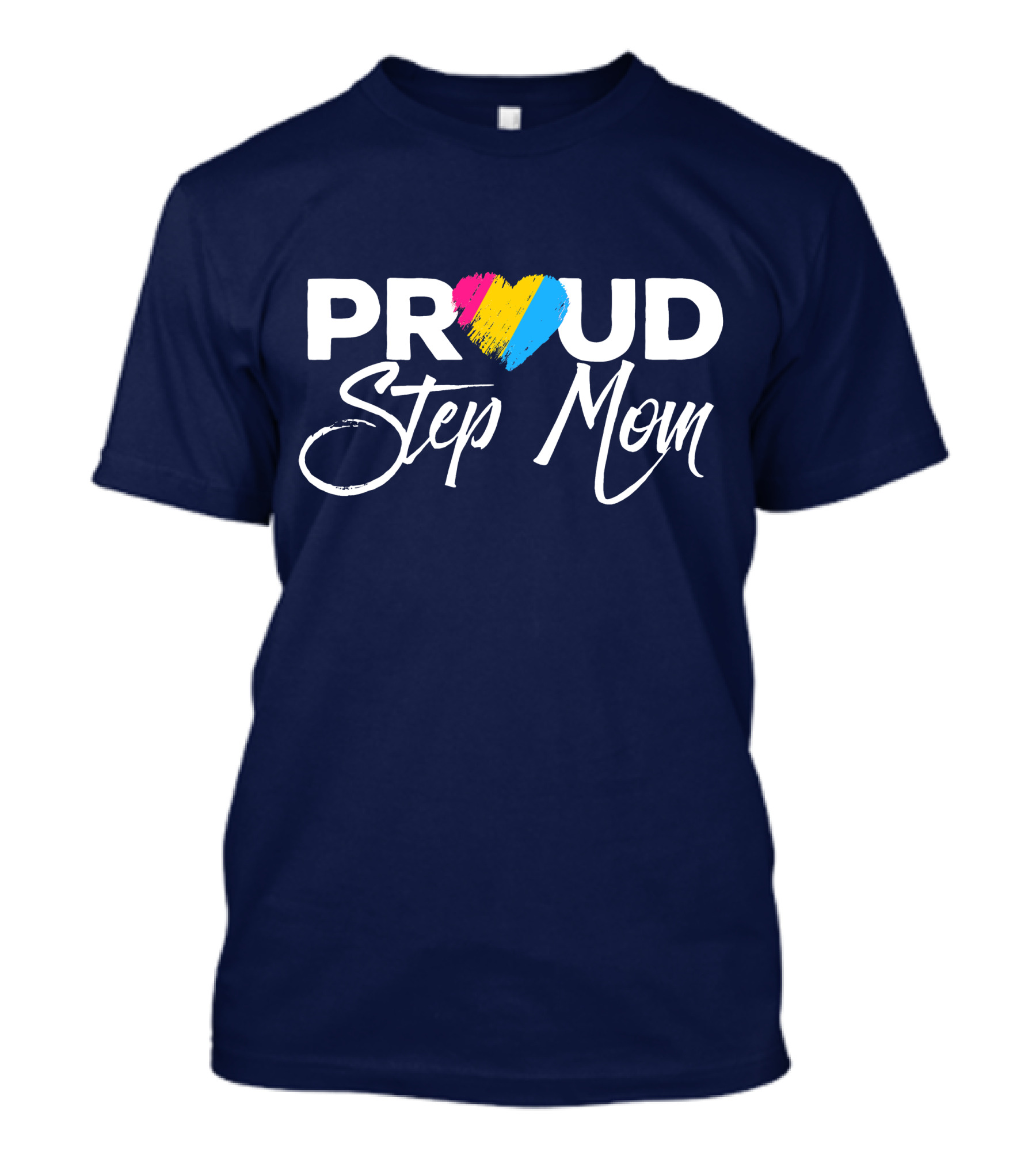 Proud Step Mom Pansexual Pride Heart T-Shirt