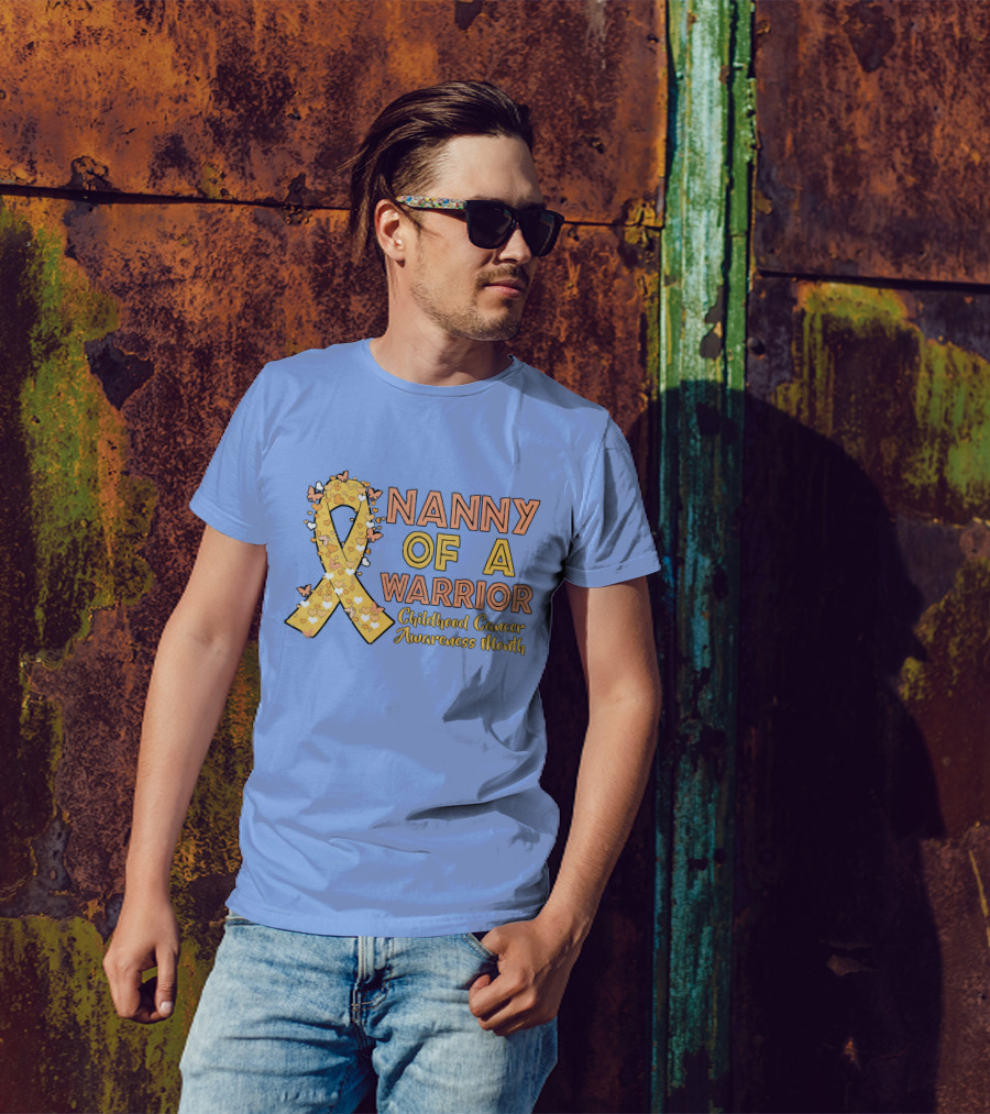 Nanny Of A Warrior Childhood Cancer Awareness Month T-Shirt
