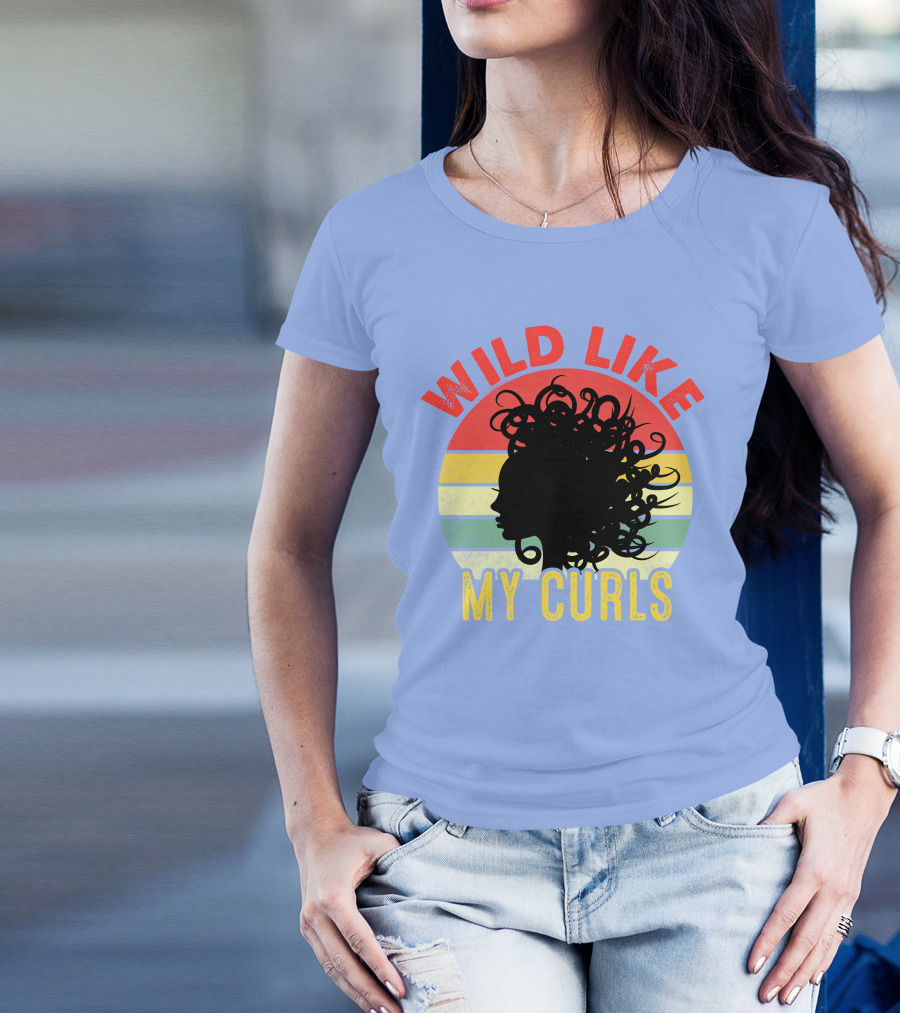 Wild Like My Curls Vintage Curly Haired T-Shirt