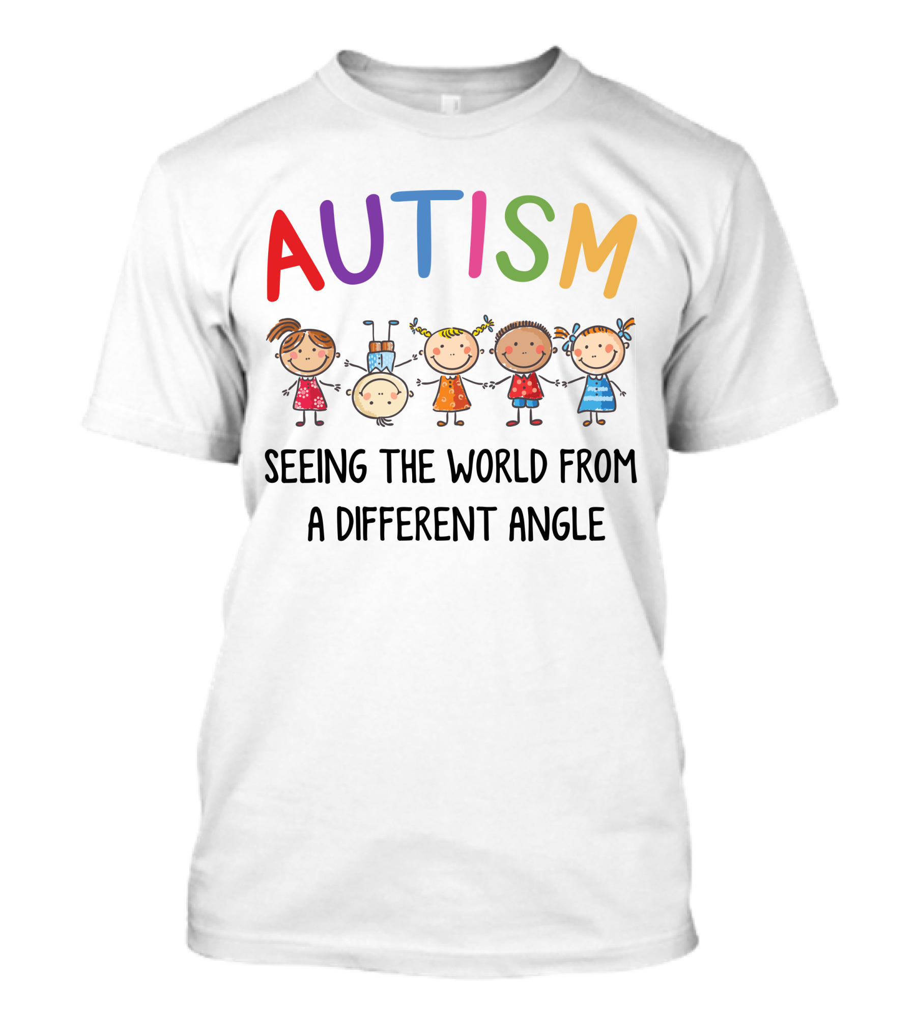 Autism Seeing The World From A Different Angle With Colorful Kids T-Shirt