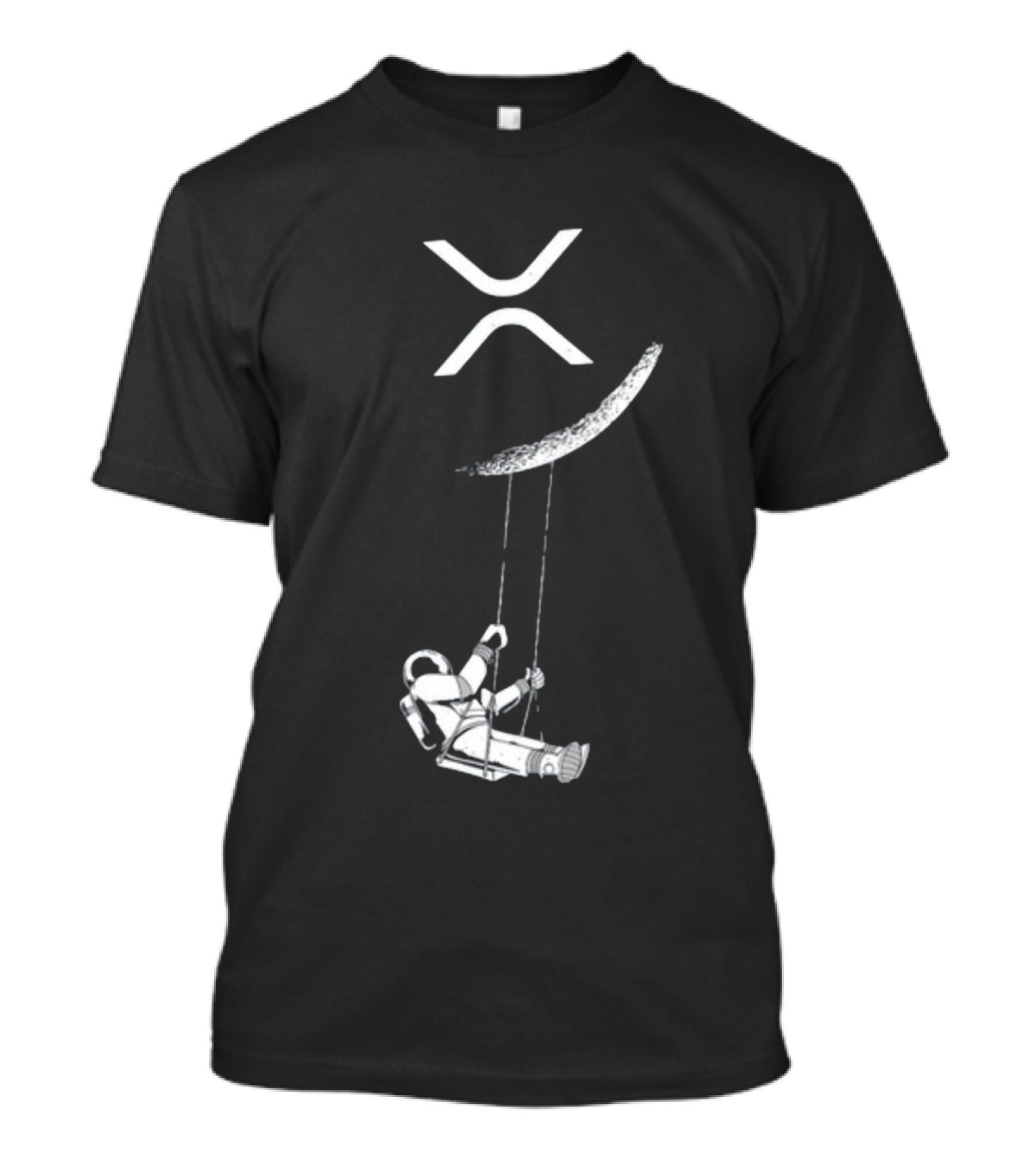 Lyndsey XRP Blockchain Cryptocurrency Community Astronaut Swinging On Moon T-Shirt