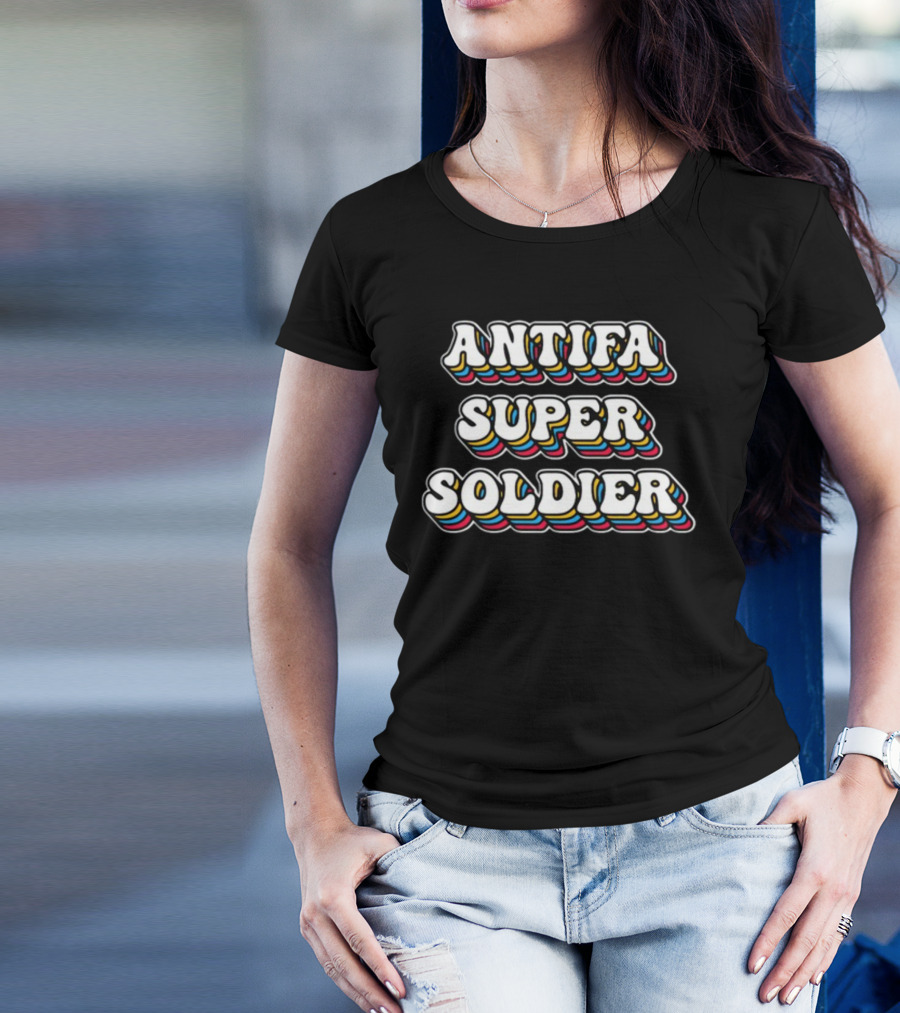 Lia Thomas Antifa Super Soldier Multicolored Retro T-Shirt