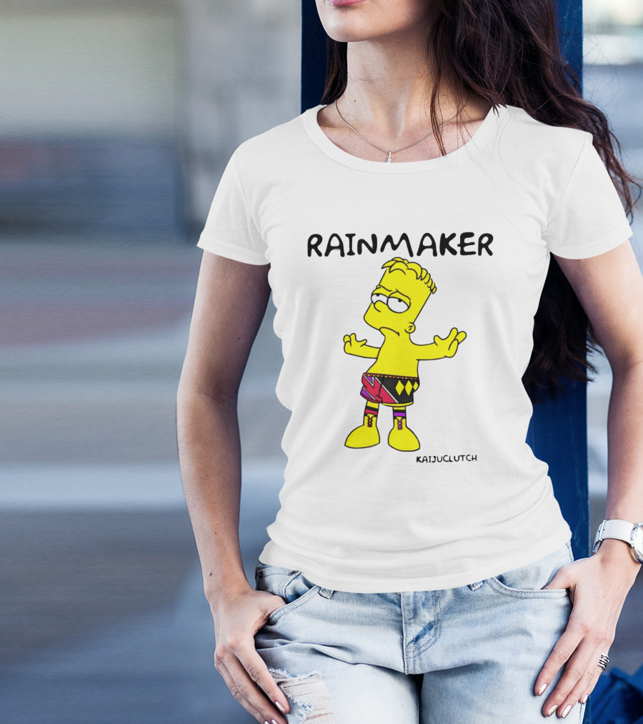 Rainmaker Wrestler Cartoon Character In Colorful Shorts T-Shirt