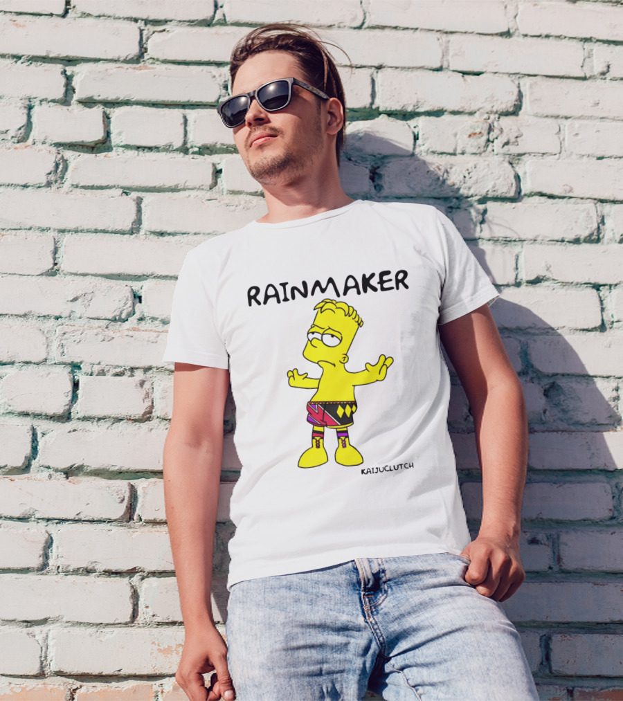 Rainmaker Wrestler Cartoon Character In Colorful Shorts T-Shirt