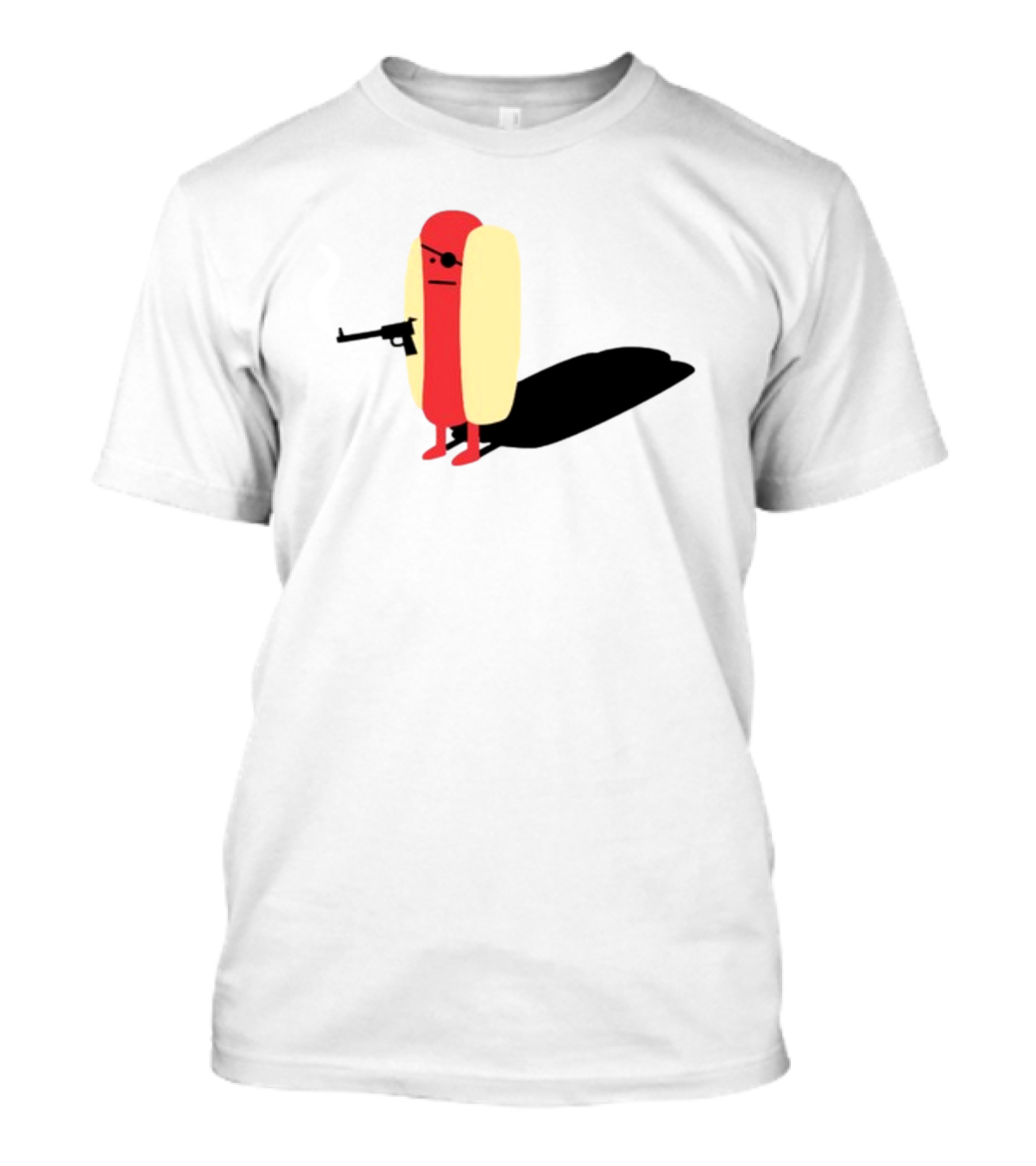 Melody Of Puns Diabolical Hot Dog With Smoking Gun And Eyepatch T-Shirt