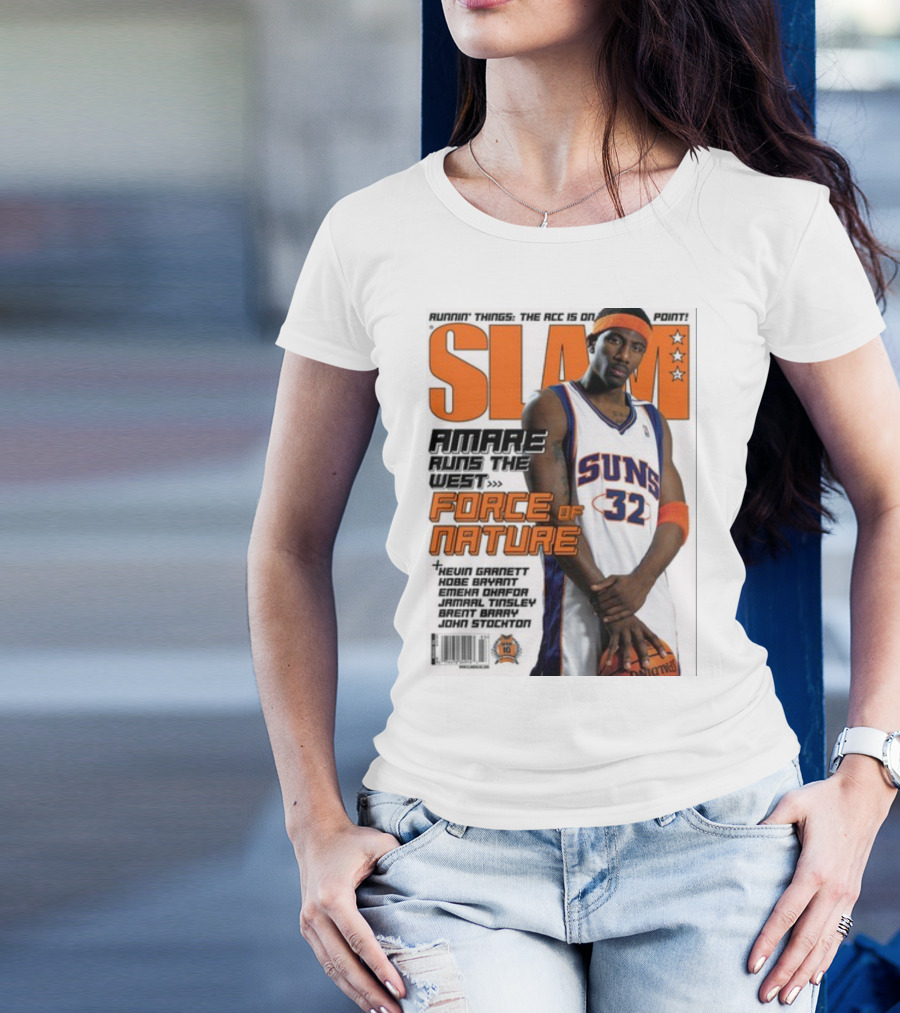 SLAM Amare Runs The West Force Of Nature Suns Basketball Star T-Shirt