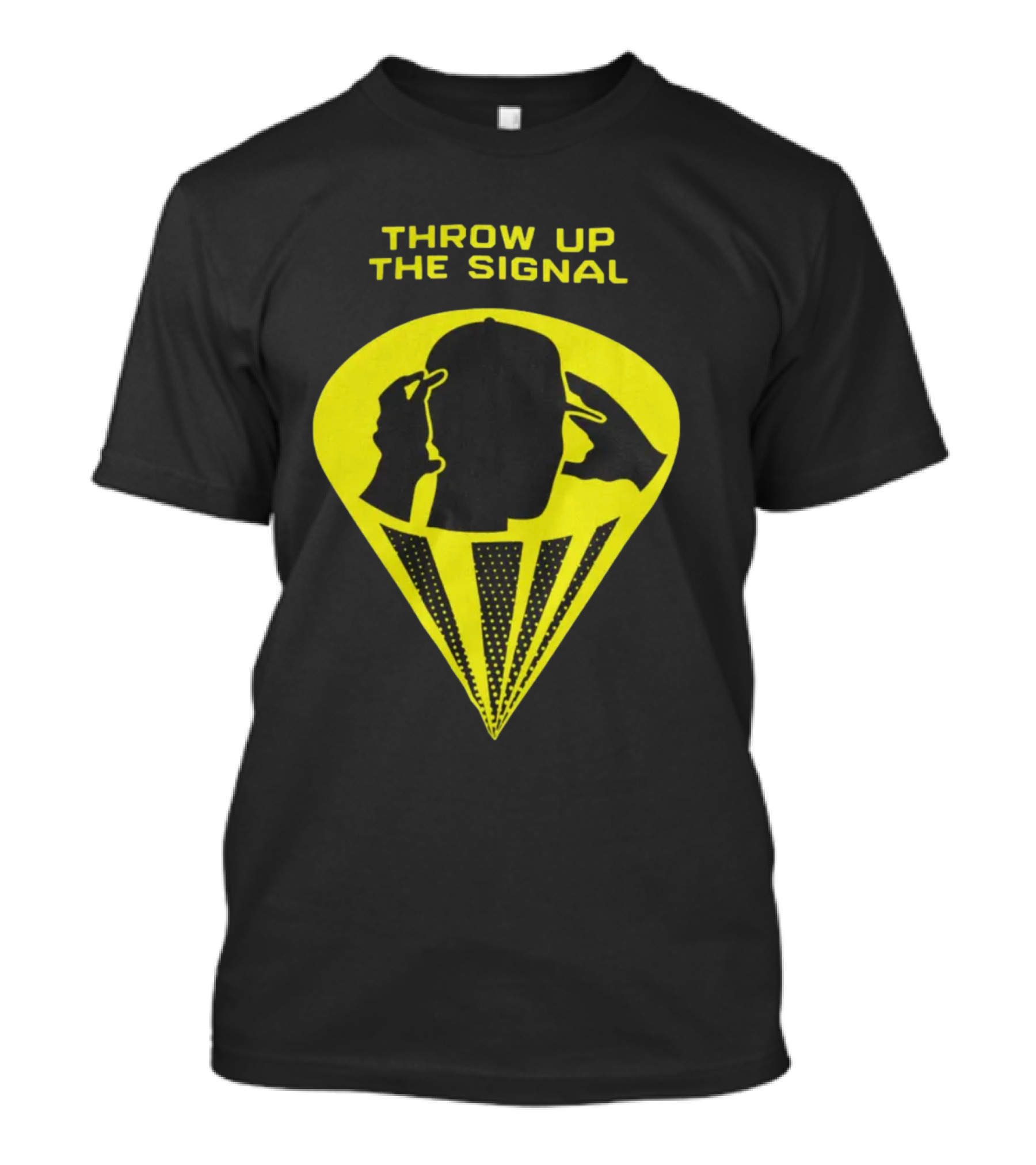 Trainboy100 Throw Up The Signal Iconic Head Silhouette With Light Beams T-Shirt