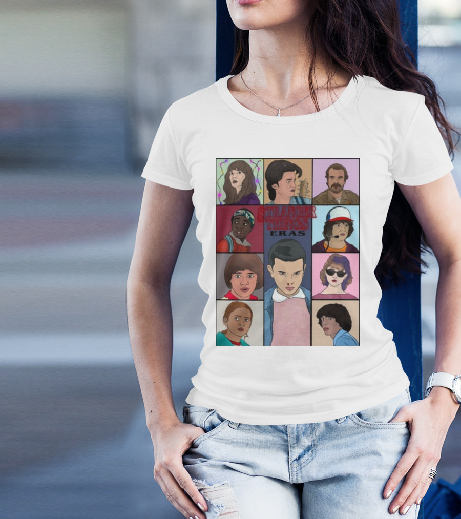 Stranger Things Eras Character Collage T-Shirt