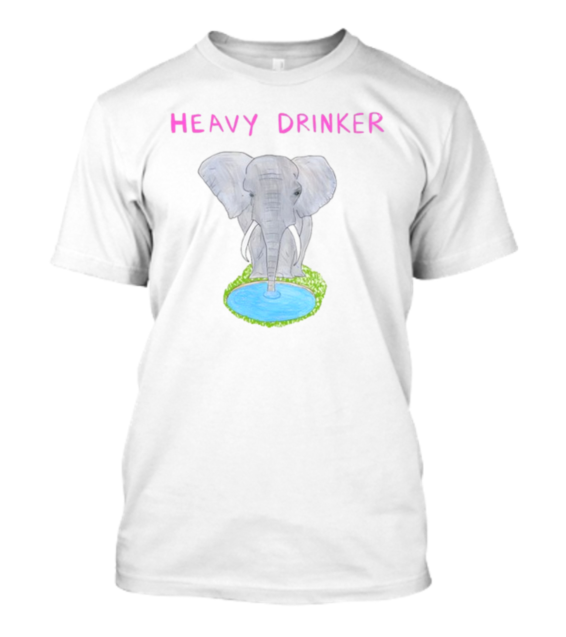 Dave Portnoy Heavy Drinker Elephant Watering Hole Scene T-Shirt