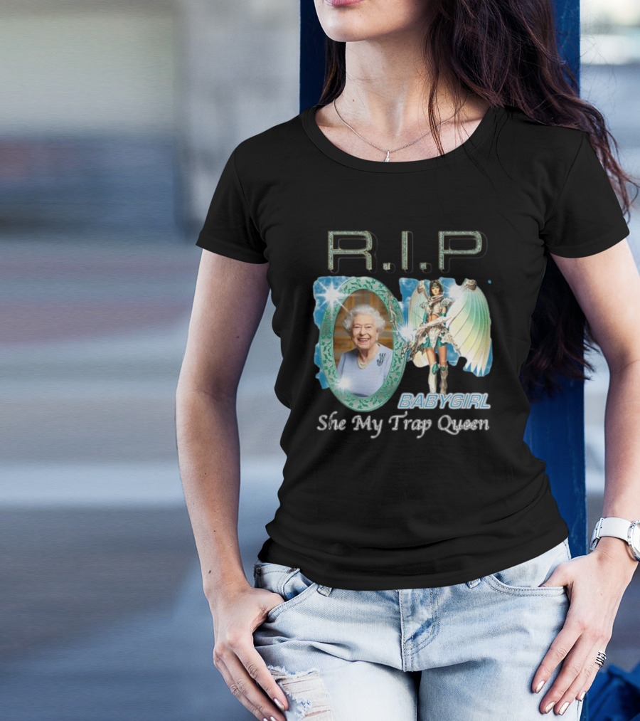 R.I.P Baby Girl She My Trap Queen Angel Wings Mirror T-Shirt