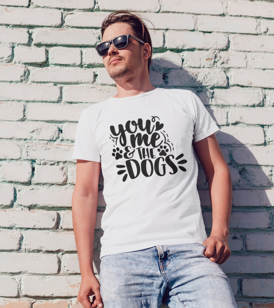 You Me And The Dogs With Paw Prints T-Shirt