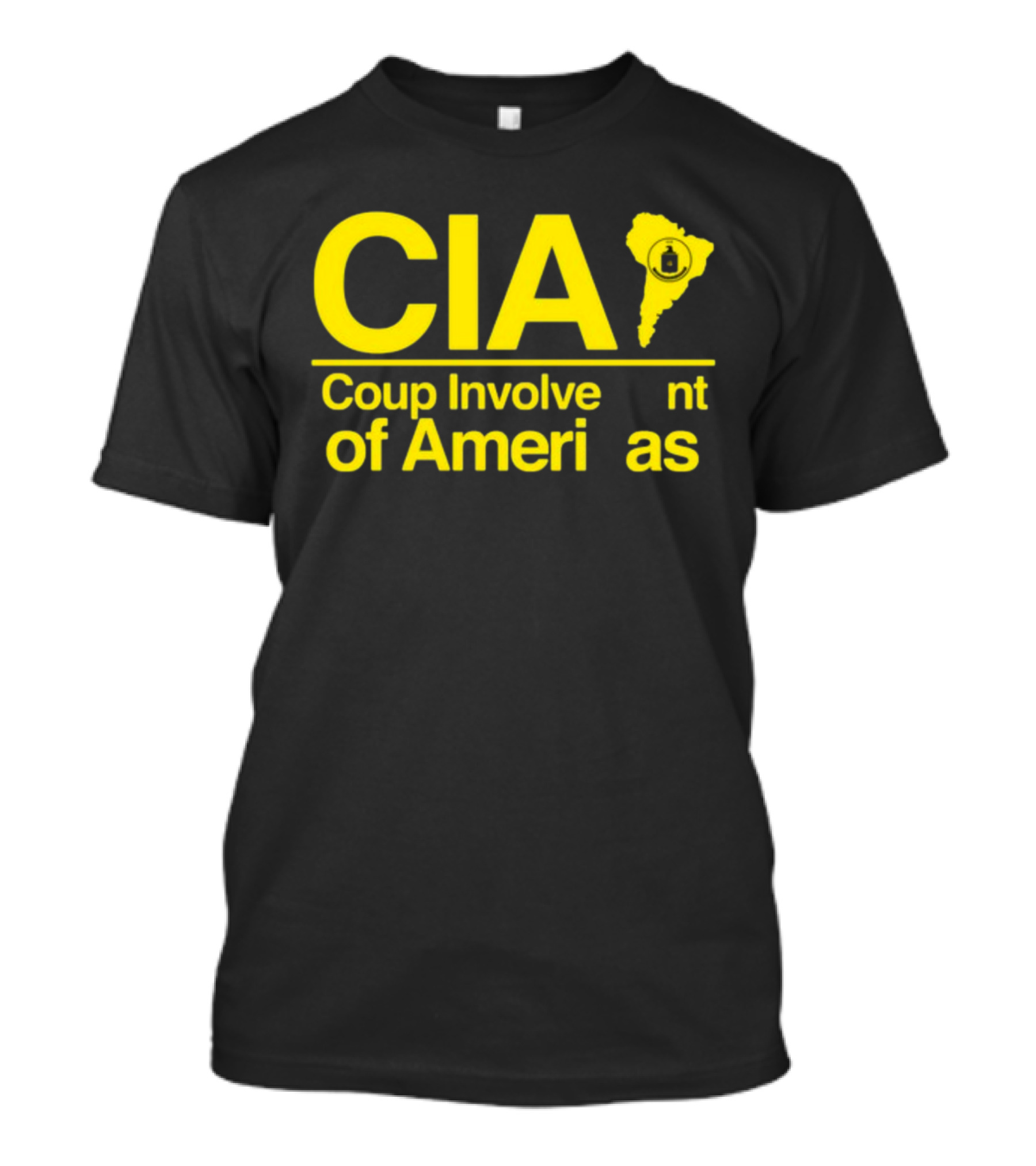 CIA Coup Involvement Of Americas Map Iconography T-Shirt